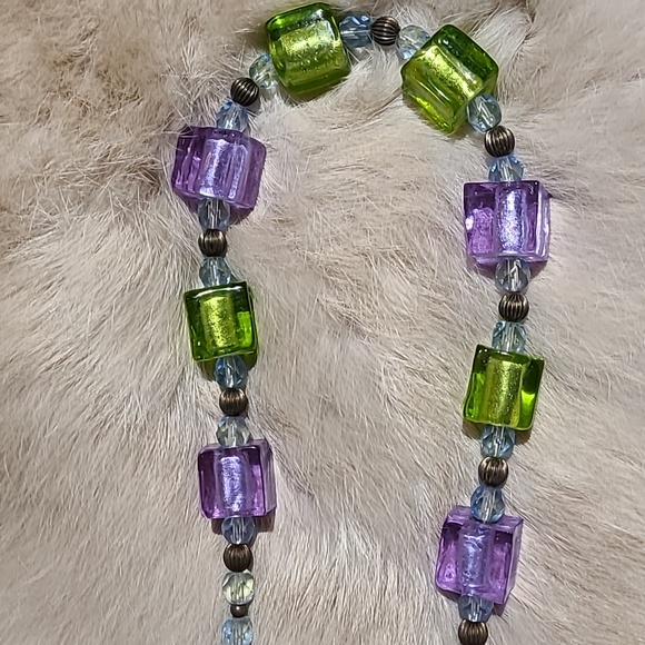 EUC Vintage art glass necklace - Picture 4 of 8